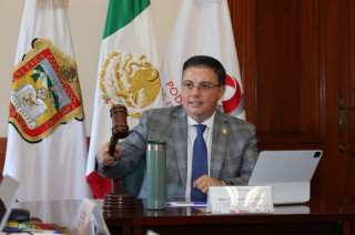  Presidente del Consejo de la Judicatura del PJEdomex durante la presentación de las mejoras judiciales