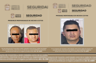 Tres hombres fueron detenidos durante un operativo en Capultitlán, Toluca