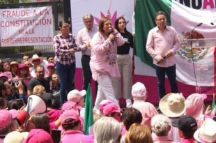 La concentración fue convocada por partidos de oposición y organismos que integran la Marea Rosa