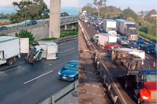 #Video: Aparatoso accidente causa caos vial en la México-Toluca