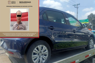 Gilberto "N" y vehículo asegurado.