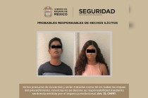 Los uniformados detuvieron a Rubén “N” de 30 y a Jacqueline “N” de 25 años, quienes fueron trasladados a la Agencia del Ministerio Público.