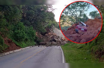 Autoridades mantienen labores de rescate en la carretera Ixtapan de la Sal–San Alejo y piden a la población evitar la zona.