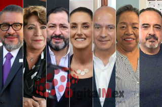 Horacio Duarte, Delfina Gómez, Paco Vázquez, Claudia Sheinbaum, Jesús Antonio Esteva, Trinidad Franco, Armando González