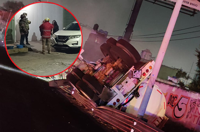 La volcadura de una pipa con 33 mil litros de amoniaco en la México–Pachuca obligó a evacuar viviendas de Bulevares Impala ante el riesgo de intoxicación.