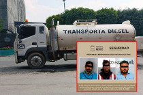 Tras revisar el vehículo, constataron que el tanque goteaba posible diésel sin documentación legal.