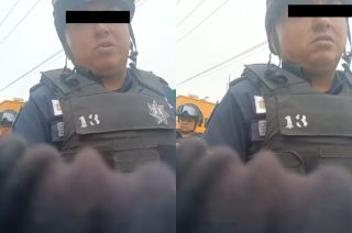 Video difundido en redes sociales muestra al policía estatal señalado por presunto cohecho.