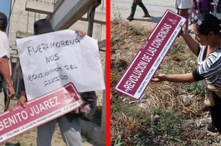 Decidieron derribar las nomenclaturas que el gobierno municipal de Morena les colocó