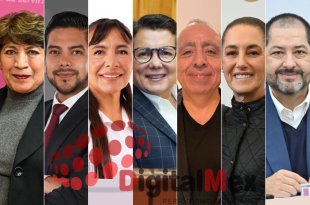 Delfina Gómez, Adolfo Cerqueda, Verónica Moreno, Celina Castañeda, Martín Pérez, Claudia Sheinbaum, Francisco Vázquez
