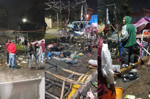 La noche de este viernes se registró un incendio en el bazar navideño ubicado en la colonia Prados Sur, en el municipio de Tultitlán.