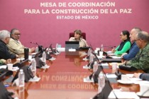 Encabezó la Mandataria estatal la Mesa de Coordinación para la Construcción de la Paz, desde Toluca.