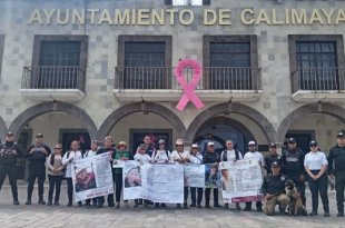 Autoridades y colectivos realizaron una búsqueda con dron y binomio canino en la mina La Palma, en Calimaya.