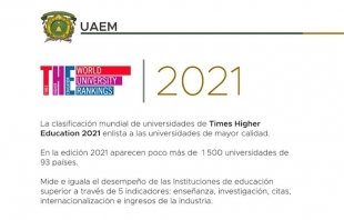 #UAEMex, reconocida por THE como una de las mejores universidades de México