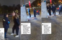 En la grabación, que se viralizó en redes sociales, se observa a la ciudadana argentina insultando a una vigilante a la que acusa de no abrirle la puerta de acceso a un edificio. 