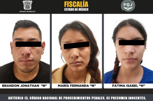 Brandon Jonathan “N”, Fátima Isabel “N” y María Isabel “N” fueron trasladados a un centro penitenciario para resolver su situación jurídica.