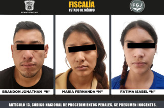 Brandon Jonathan “N”, Fátima Isabel “N” y María Isabel “N” fueron trasladados a un centro penitenciario para resolver su situación jurídica.