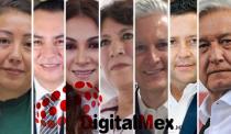 María de Jesús Galicia, Raúl Flores Bernal, Myrna García Morón, Delfina Gómez, Alfredo del Mazo, Gerardo Monroy, AMLO