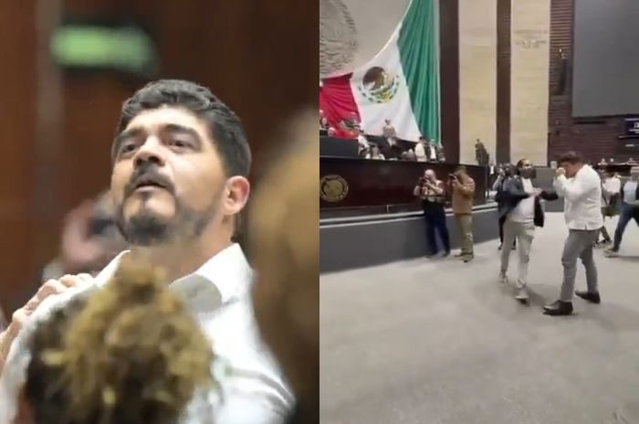 Diputados de distintas bancadas intervinieron para contener el altercado entre legisladores de Morena y PRI.