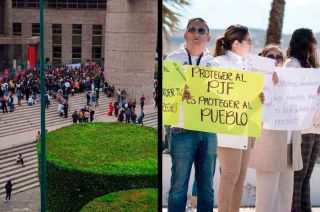 Sindicatos de trabajadores del Poder Judicial iniciaron las protestas en diversas sedes en contra de la desaparición de 13 fideicomisos.