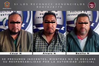 Presuntos responsables de extorsión