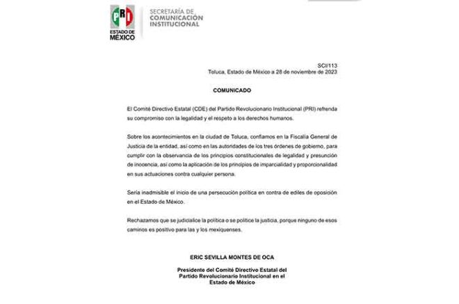 El PRI calificó como 
