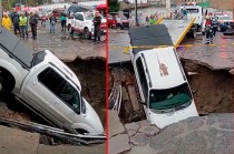 #Video: Camioneta cae en gigantesco socavón en #Ecatepec