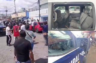 Una patrulla resultó dañada durante el enfrentamiento