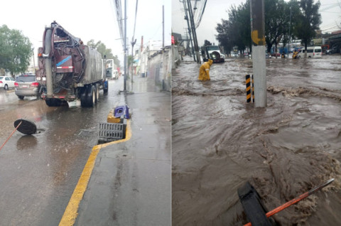 Inundación en La Bandera colapsa el tránsito sobre López Portillo