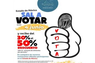 Habrá descuentos en negocios del Edoméx para quienes acudan a votar: Canirac