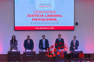 El Magistrado Fernando Díaz Juárez, presidente del Órgano de Administración Judicial del PJEdoméx, encabeza la ceremonia por los cinco años del nuevo modelo de justicia laboral.