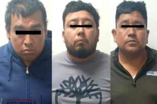 Carlos “N”, Miguel “N” y Óscar “N” fueron detenidos por su presunta participación en el delito de extorsión