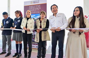 Claudia Sheinbaum y Delfina Gómez encabezaron la entrega de la obra que moderniza la Secundaria “Diego Rivera”, en beneficio de estudiantes de Zumpango.