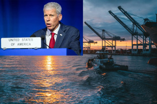 Chris Wright, secretario de Energía de EE. UU., durante la conferencia en Miami donde anunció que Estados Unidos supervisará la venta del petróleo venezolano.