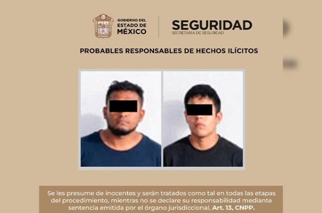 Erick “N”, de 34 años; Diego “N”, de 22 años, y una menor de edad fueron trasladados a la Fiscalía de Asuntos Especiales de la FGJEM.