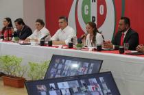79 aniversario de la fundación de la CNOP y ante el presidente nacional del PRI, Alejandro Moreno
