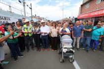 La alcaldesa Azucena Cisneros encabezó la entrega de la repavimentación de la avenida Moctezuma.