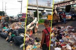 Los inconformes tiraron la basura de sus camionetas en el punto del bloqueo