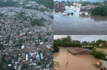 Inundaciones en Poza Rica, Veracruz, tras el desbordamiento del río Cazones.