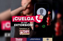 Al recibir este tipo de llamadas, cuelgue y comuníquese de forma inmediata al número de emergencias 911 o denuncia anónima 089.
