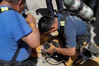 Paramédicos brindaron los primeros auxilios a los trabajadores