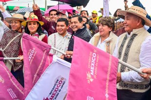 Delfina Gómez Álvarez encabezó el arranque de los trabajos de rehabilitación de una vialidad que beneficiará a 128 mil habitantes del norte del Estado de México.