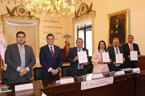 PJEdoméx firma convenios con autoridades estatales para fortalecer la justicia laboral, la conciliación y la defensa pública en el Estado de México.
