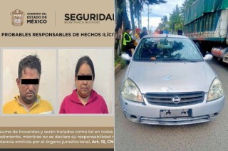 Un hombre y una mujer junto con el auto fueron presentados ante las autoridades correspondientes para resolver su situación jurídica.