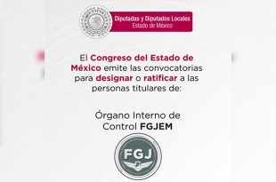 Últimos días para registro en la convocatoria del Órgano Interno de Control en la Fiscalía del Edomex