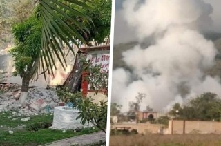 La explosión del tanque de gas derribó una barda en la escuela Raúl Isidro Burgos.