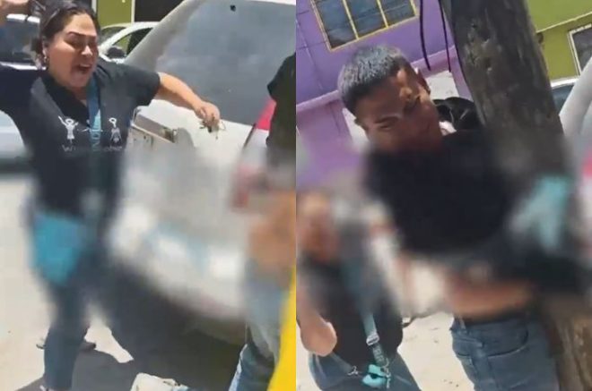 El momento se viralizó tras la llegada de su madre, quien lo reprendió públicamente.