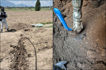 La conexión ilegal incluía un niple metálico soldado al ducto y una válvula de cierre rápido de baja presión.