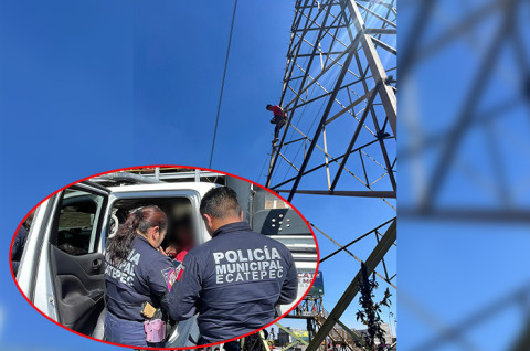 Tras varios minutos de diálogo, el hombre descendió de la estructura y recibió atención médica y psicológica.