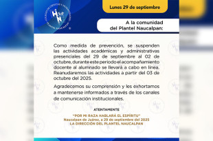 En los comunicados emitidos por las direcciones de cada plantel se subrayó que la medida es preventiva y busca salvaguardar la integridad de la comunidad universitaria. 