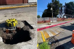 El incidente ocurrió frente a la escuela primaria Pedro de Gante, donde elementos de la policía municipal colocaron sellos para impedir el paso vehicular y prevenir posibles accidentes.